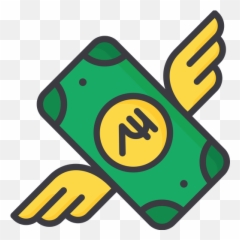 Flying Money Icon Of Colored Outline Style - Available Money Logo Png