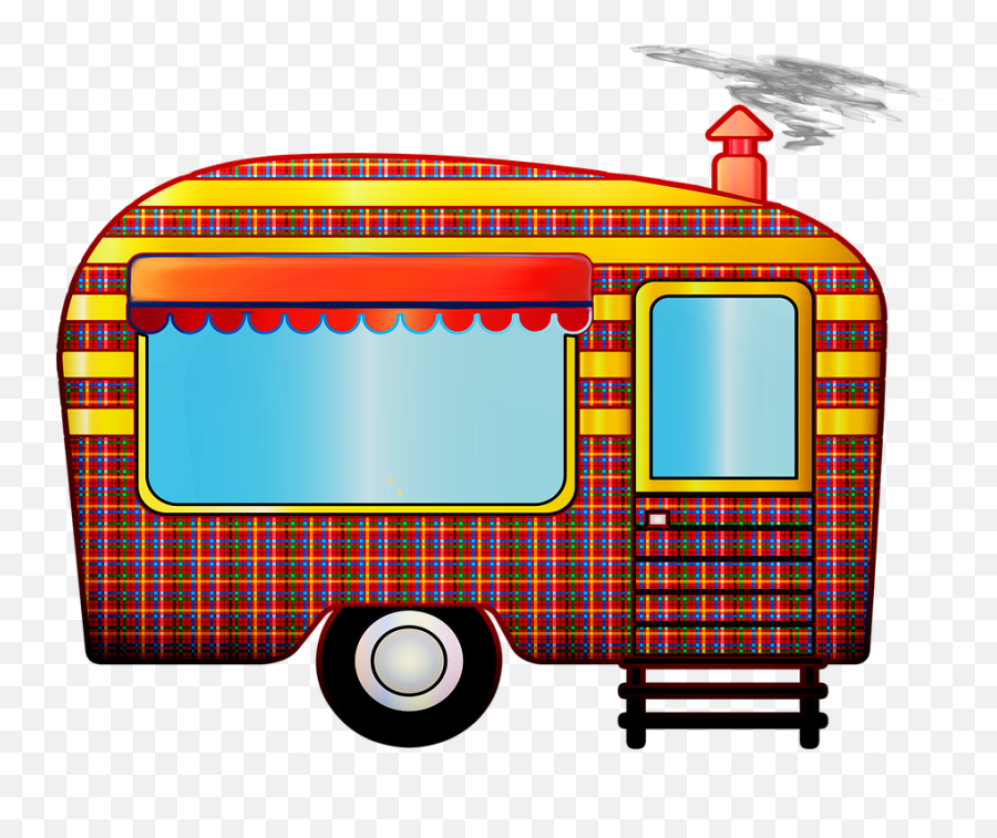 Retro Travel Trailer Caravan - Caravan Drawing Png,Trailer Png