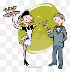 Cocktail Waitress Serving Drink - Party Pictures Clip Art Png,Waitress Png
