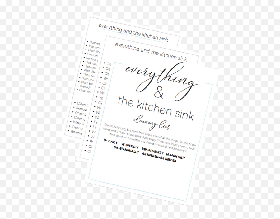 Everything And The Kitchen Sink List - Horizontal Png,Kitchen Sink Png