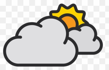 Sun Behind Cloud Icon Of Colored Outline Style - Available Behind Cloud png