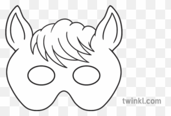 Horse Face Photo Booth Mask Just Eyes And Ears Cut Out - Blackberry Fruit Black And White Png,Horse Mask Png
