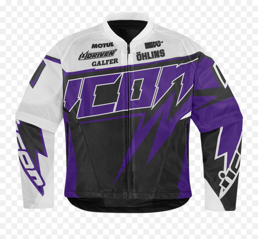 Icon Hooligan Spaztyk Street Jersey - Purple Long Sleeve Long Sleeve Png,Icon Leather Jacket