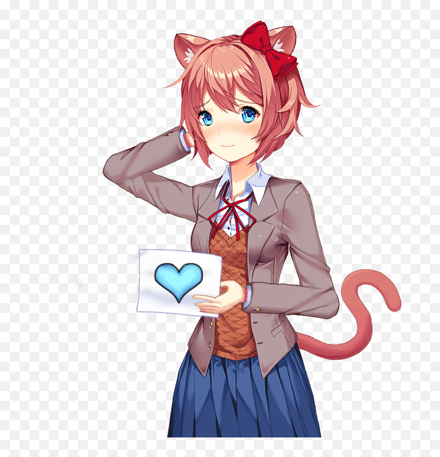 Doki Literature Club Sayori Neko - Doki Doki Literature Club Sayori Png,Doki Doki Literature Club Logo Png