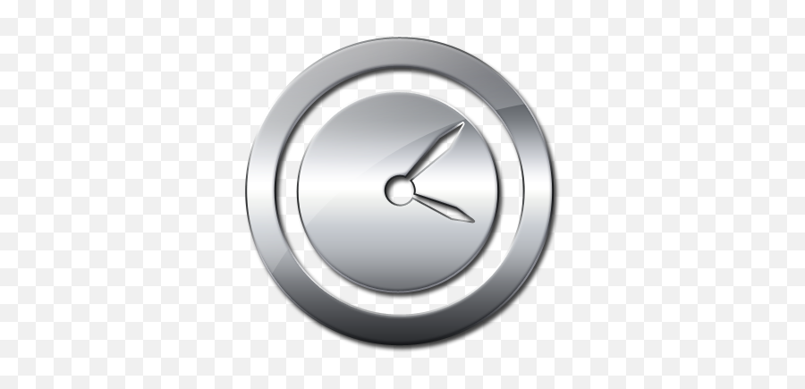 Clock Icon Png Transparent - Transparent Background Glossy Silver Circle,Time Icon Transparent