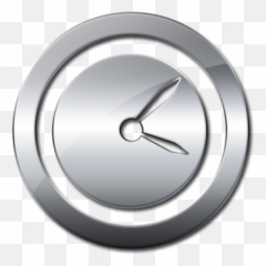 Clock Icon Png Transparent - Background Glossy Silver Circle