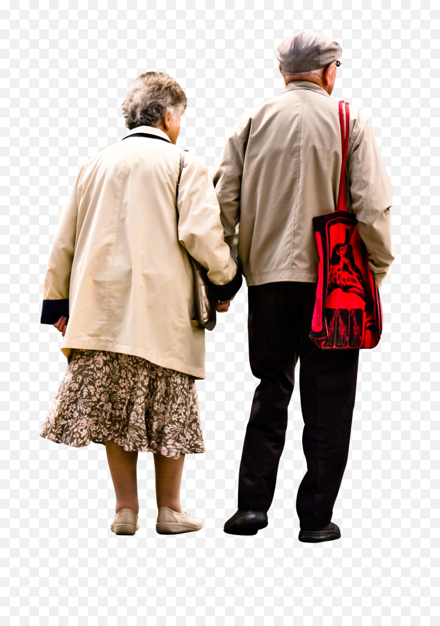 Group People Walking Png - Elderly Couple Holding Hands Elderly Couple Walking Png,People Walking Png