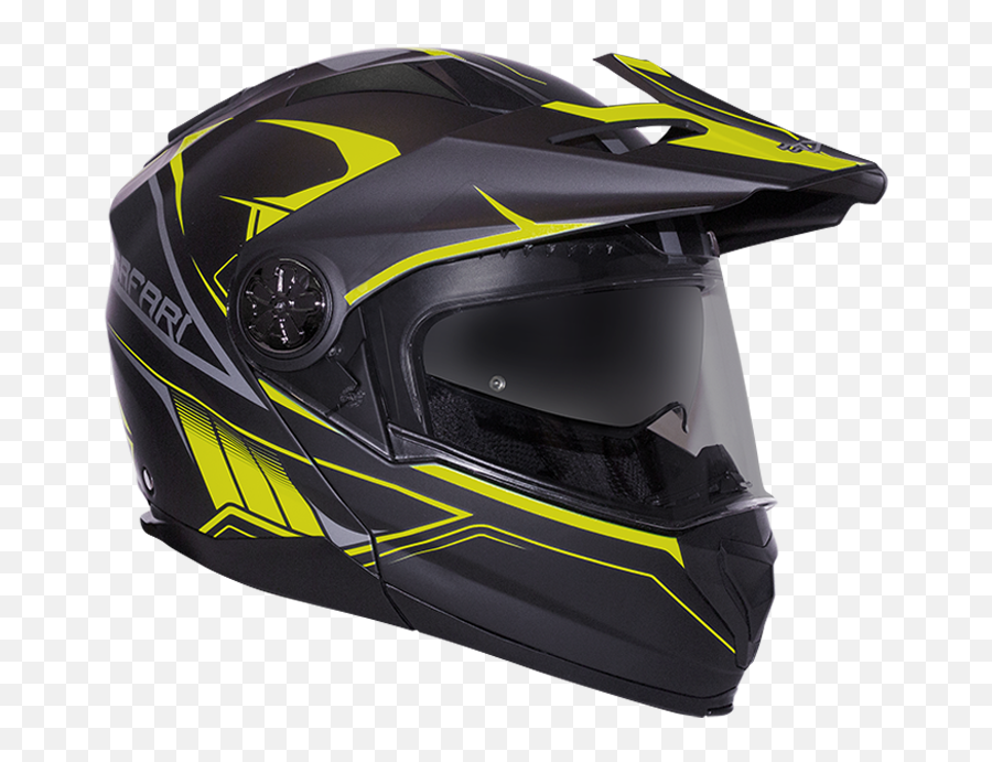 Rxt Safari Adventure Modular Helmet Internal Visor Blackfluro - Motorcycle Helmet Png,Icon Saint Helmet