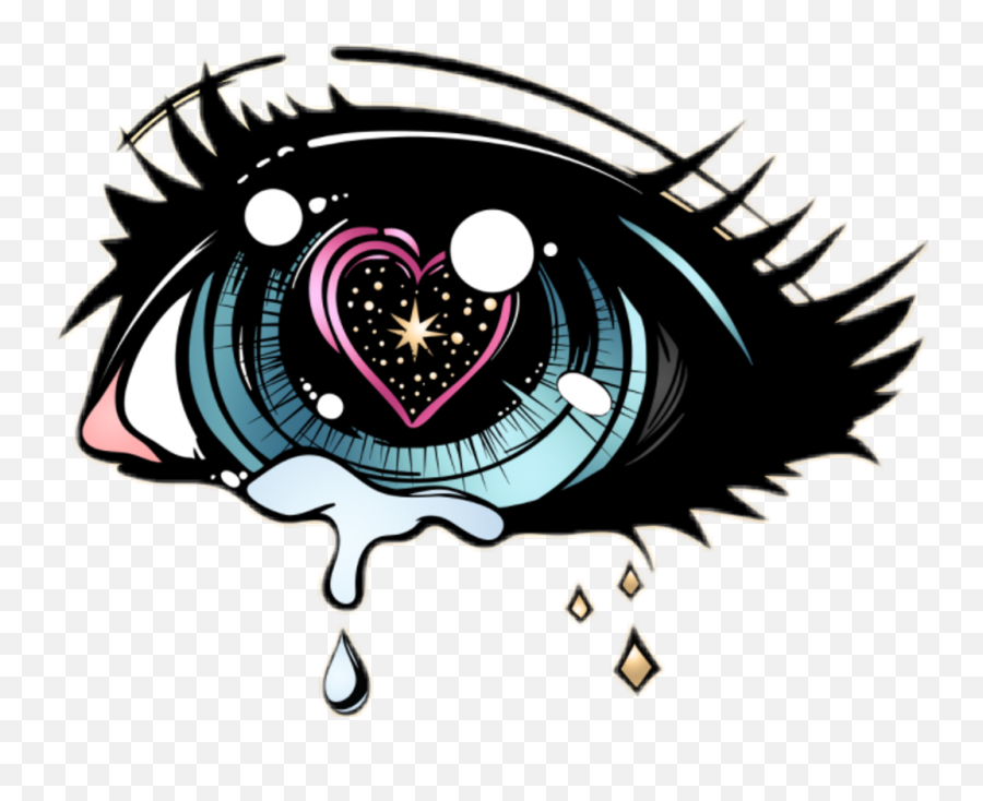 Anime Eyes Crying Drawing Transparent - Crying Eyes Drawing Anime Png,Crying Tears Png