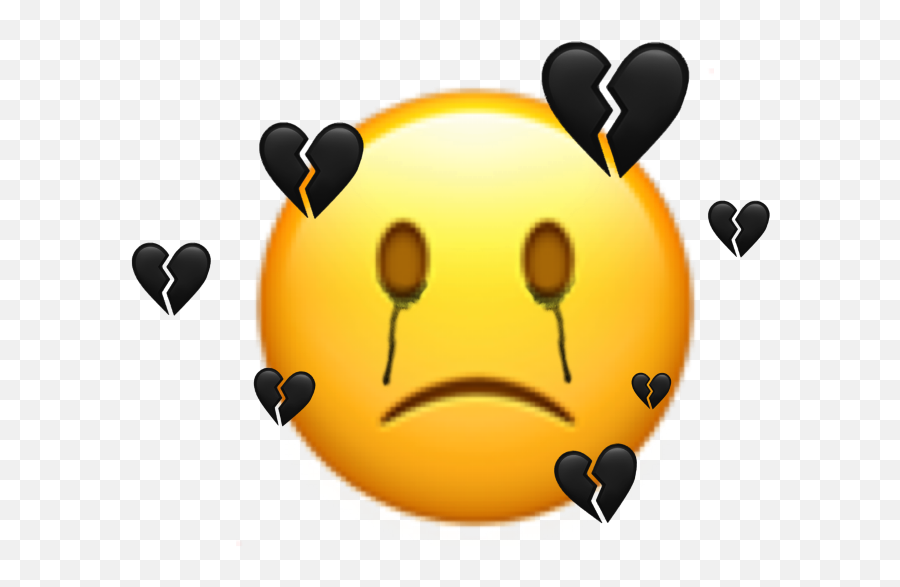 Freetoedit Black Broken Heart Emoji Png Cry Emoji Png Free Transparent Png Images Pngaaa Com