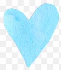 Download Hd Watercolor Blue Heart Png - Watercolor Blue Heart Png,Blue Heart Png