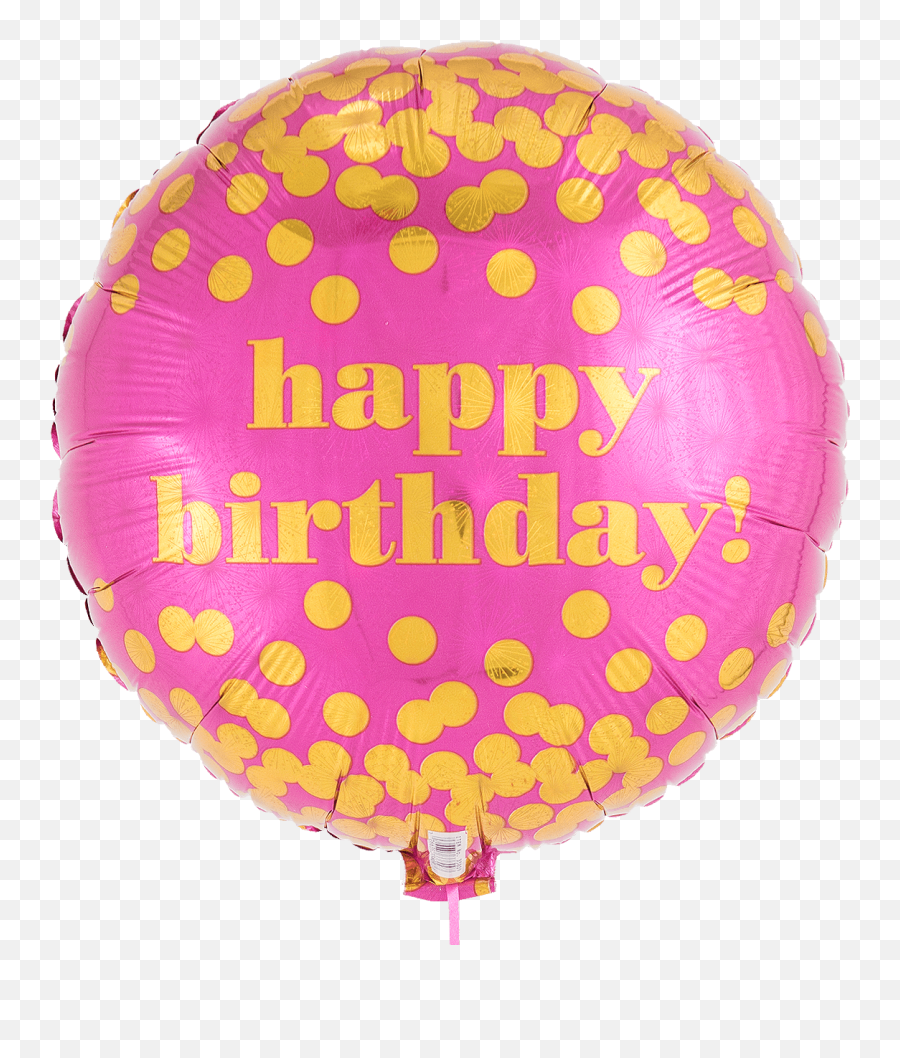 Download Hd Happy Birthday Gold Dots - Balloon Png,Pink Confetti Png