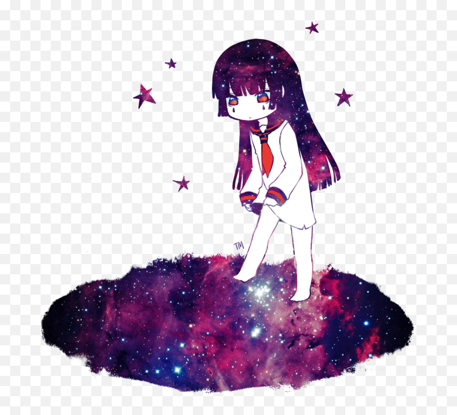 Galaxy Anime Girl Transparent - Galaxy Anime Girl Png,Anime Girl Transparent Png