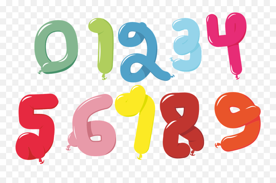 Balloon Numbers 1 - Numbers 1 2 3 4 5 Png,Numbers Png