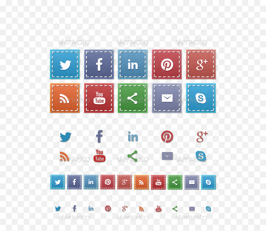 Fabric Social Media Icons Png