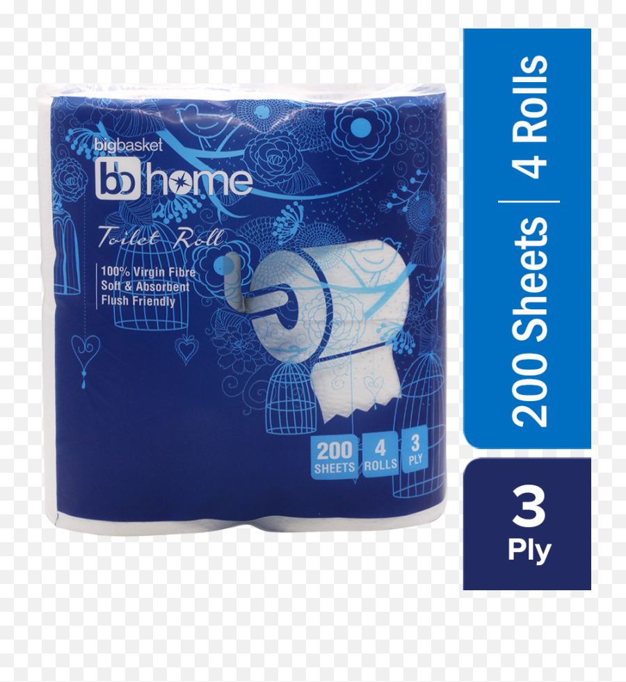 Bb Home Toilet Roll - 3 Ply 200 Pulls Pack Of 4 Bigbasket Bb Home Toilet Roll Png,Toilet Paper Png