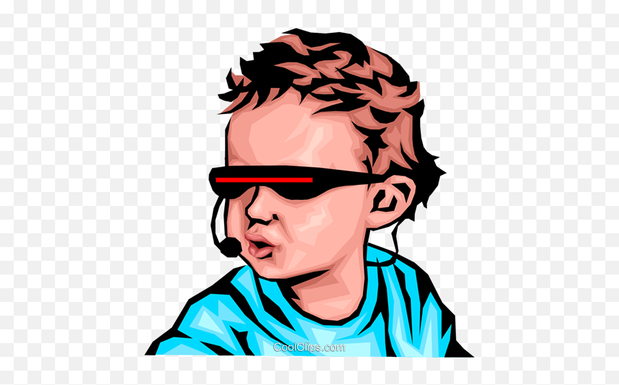 Baby With Cyber Glasses Royalty Free Vector Clip Art - Baby Clip Art Png,Cool Glasses Png