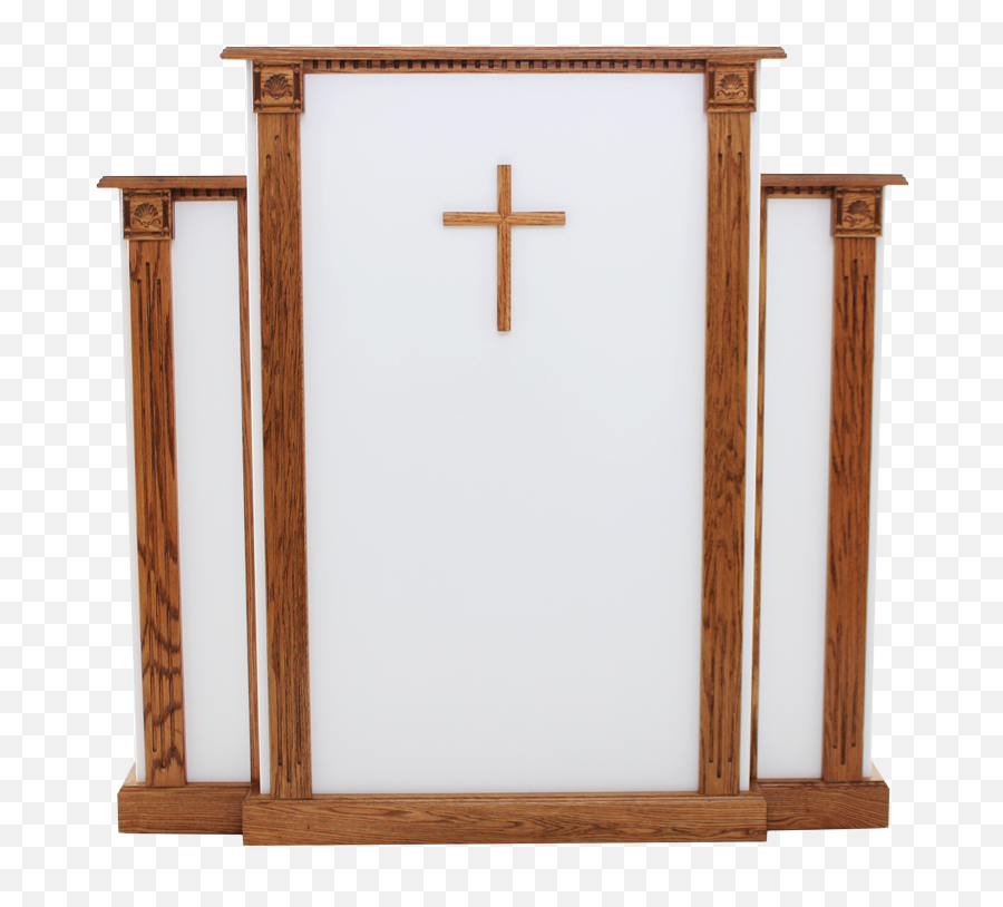 Church Wood Pulpit White Wcross Fluting U0026 Scrollwork - Púlpito Png Desenho,Scrollwork Png