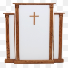 Church Wood Pulpit White Wcross Fluting U0026 Scrollwork - Púlpito Png Desenho,Scrollwork Png