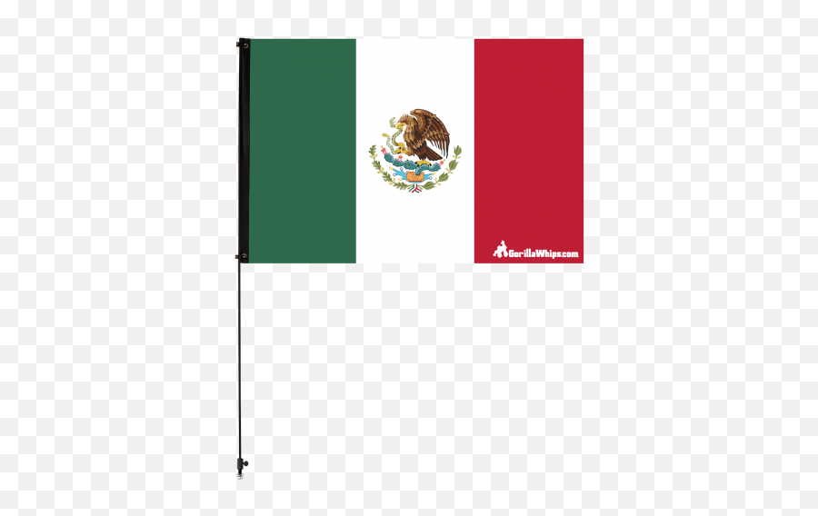 Mexico Flag 3u0027 X 5u0027 Safety W Black Or White 38 6u0027 Whip New - Cinco De Mayo Flag Png,Mexico Flag Png