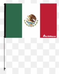 Mexico Flag 3u0027 X 5u0027 Safety W Black Or White 38 6u0027 Whip New - Cinco De Mayo Flag Png,Mexico Flag Png