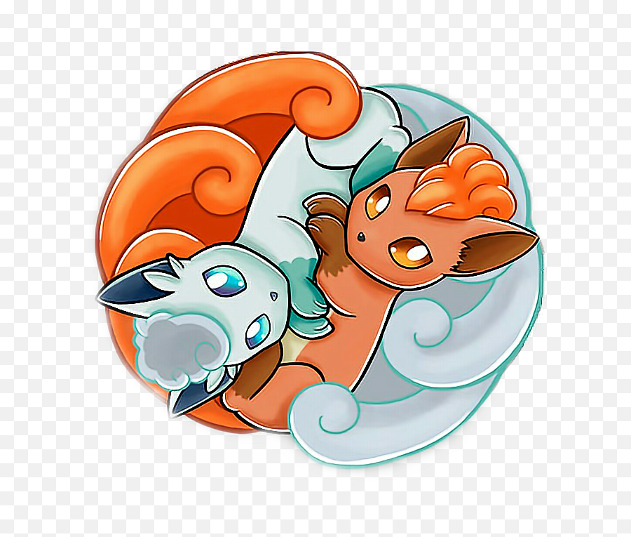 Pokemon Vulpix Alolan Yin Yang Sticker - Pokemon Yin And Yang Png,Vulpix Transparent