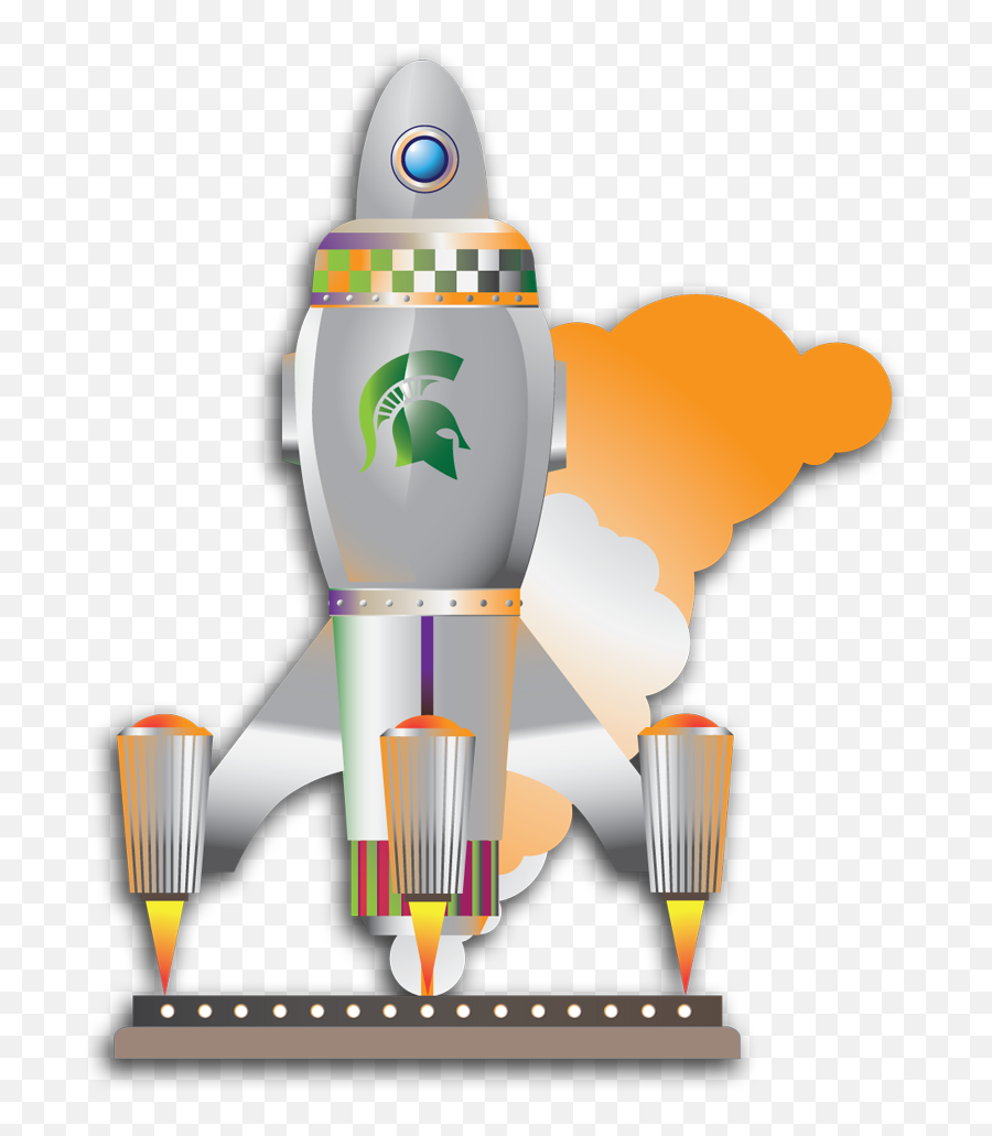 Michigan State Research Giving To University - Vertical Png,Cartoon Rocket Png