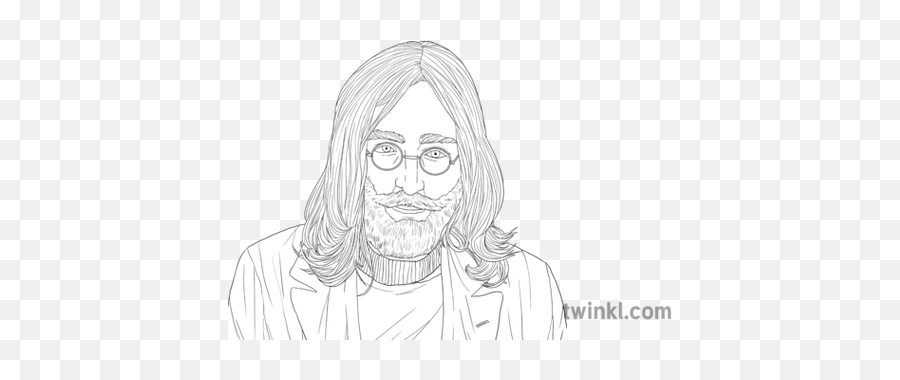 John Lennon Portrait The Beatles Rock And Roll British Music - Hair Design Png,John Lennon Png
