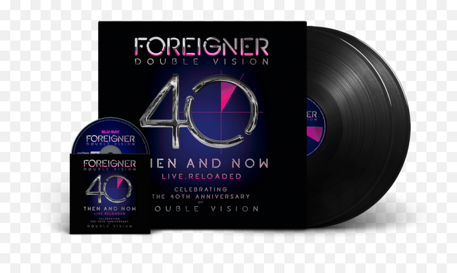 Double Vision Then And Now Ltd 2lp Gatefold Blu Ray Foreigner 40 Live Label Png - ray Logo