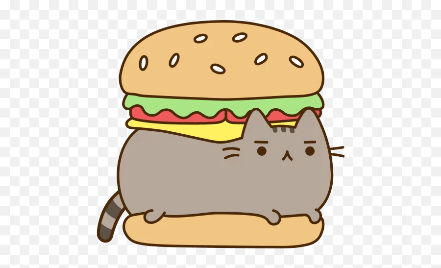 Download Free Food Telegram Pusheen Hamburger Cat Hq Image - Cheeseburger Cat Pusheen Png,Cute Icon Tumblr