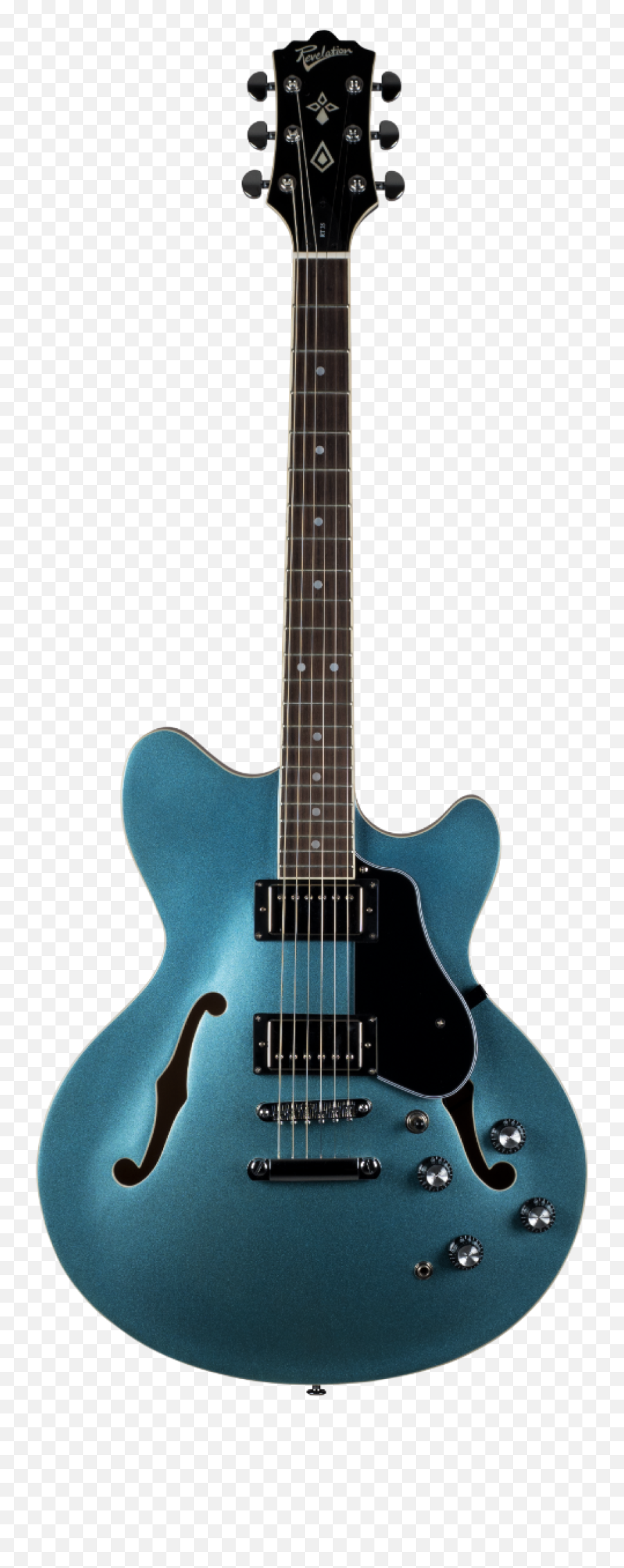 Revelation Rt - 45 Metallic Blue Semi Acoustic Guitar By Esp Viper 407 Png,Vintage Icon Guitars