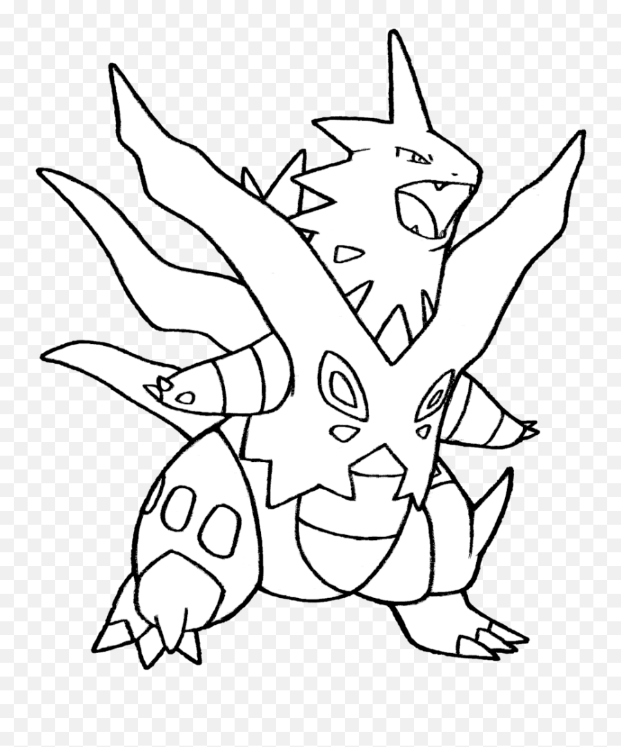 Tyranitar Pokemon Drawing - Black And White Tyranitar Png,Tyranitar Png