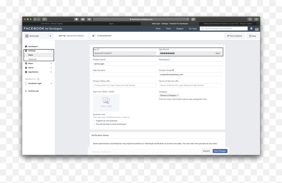 Enable Social Login Aws Cognito Add Facebook By - Vertical Png,Facebook App Icon Transparent