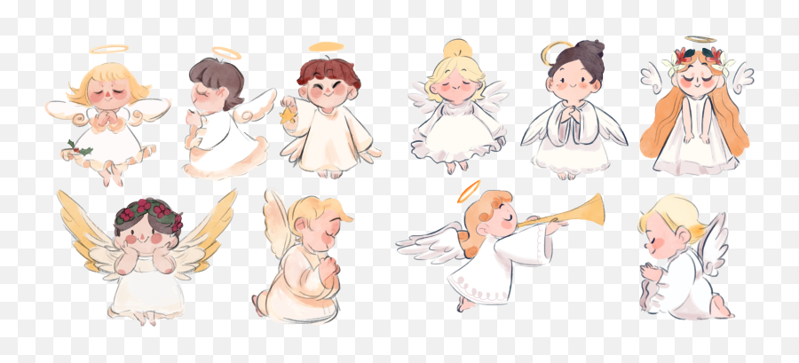 Angel Silhouette - Cute Angels Png Download Original Size Cartoon,Angel Silhouette Png