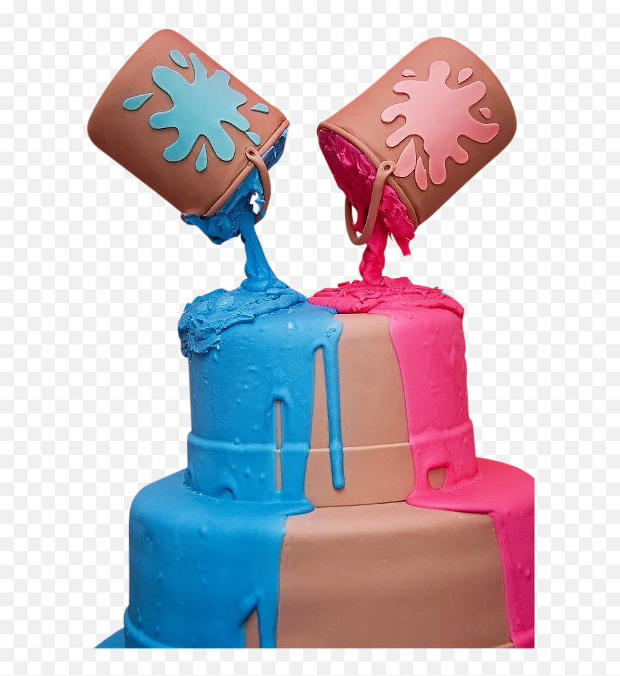 Download Paint Cans Cake - Paint Can Gender Reveal Cake Bizcocho De Baby Gender Png,Paint Can Png