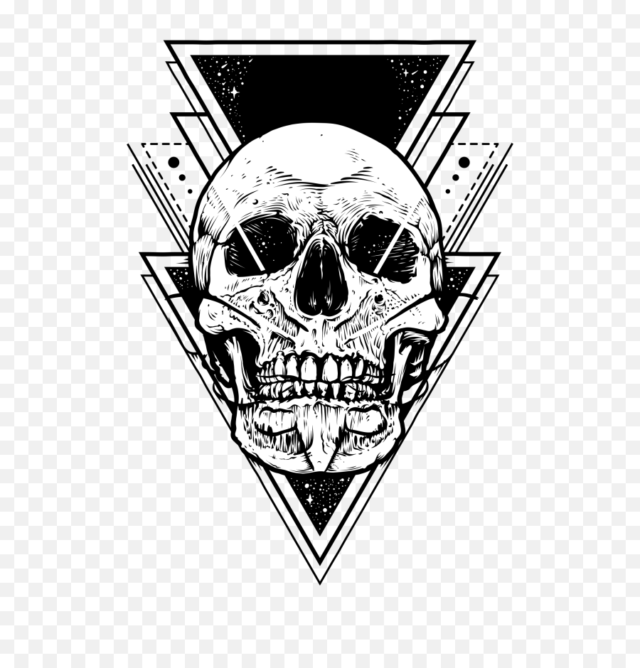 Cool Skull Tattoo Design Png Image - Geometric Tattoo Design,Cool Transparent Designs
