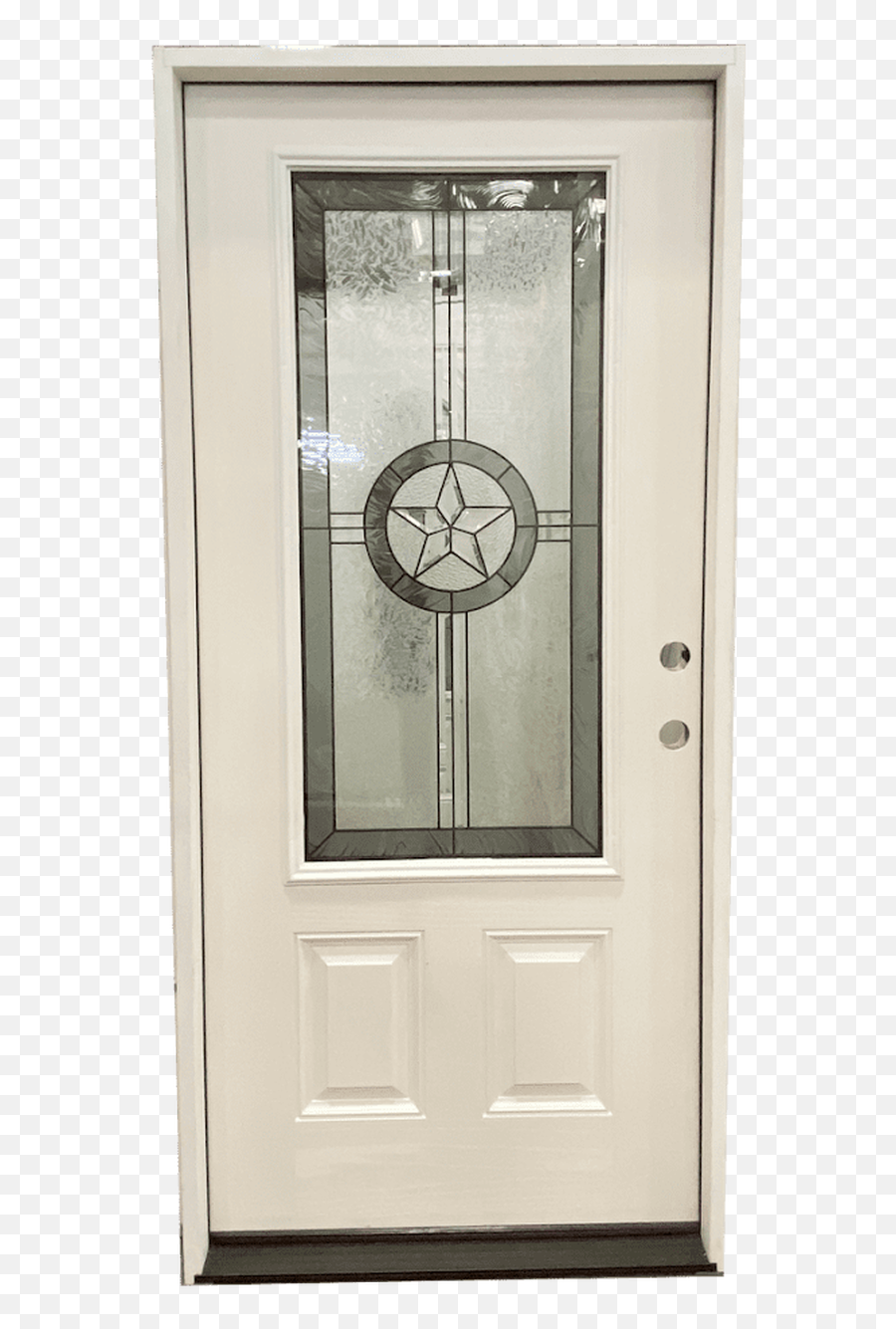 3u00270 X 6u00278 Exterior Fiberglass Door With Texas Star Lead Glass - Primed Home Door Png,Texas Star Png