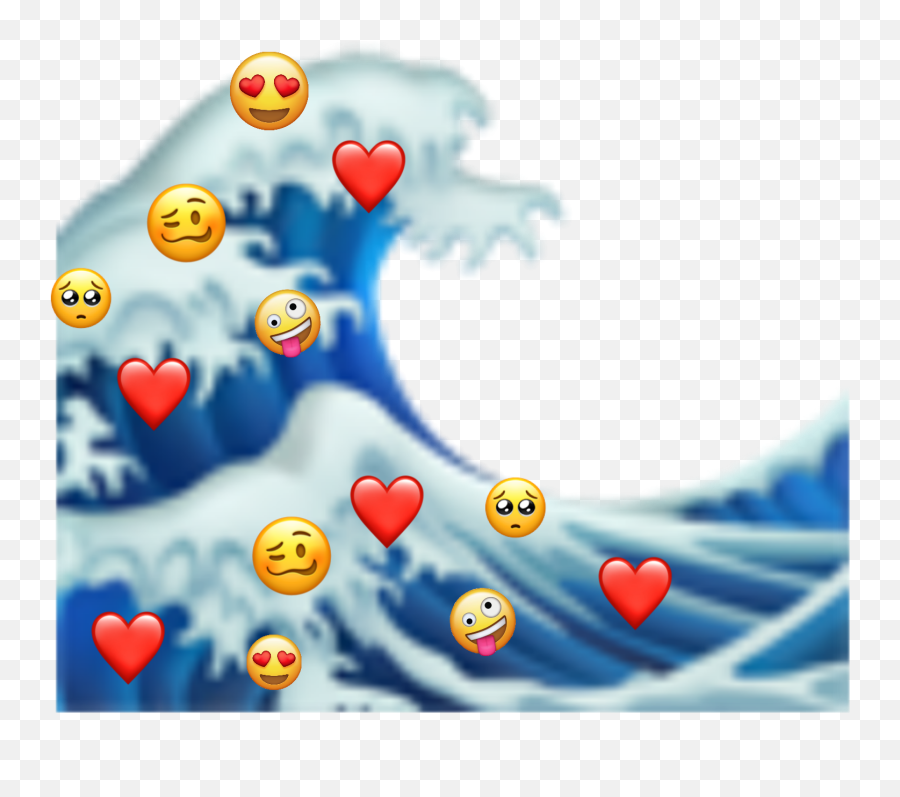 Newemoji New Emoji Love Wave Waves Cute Lovely - Wave Emoji Transparent Png,Wave Emoji Png