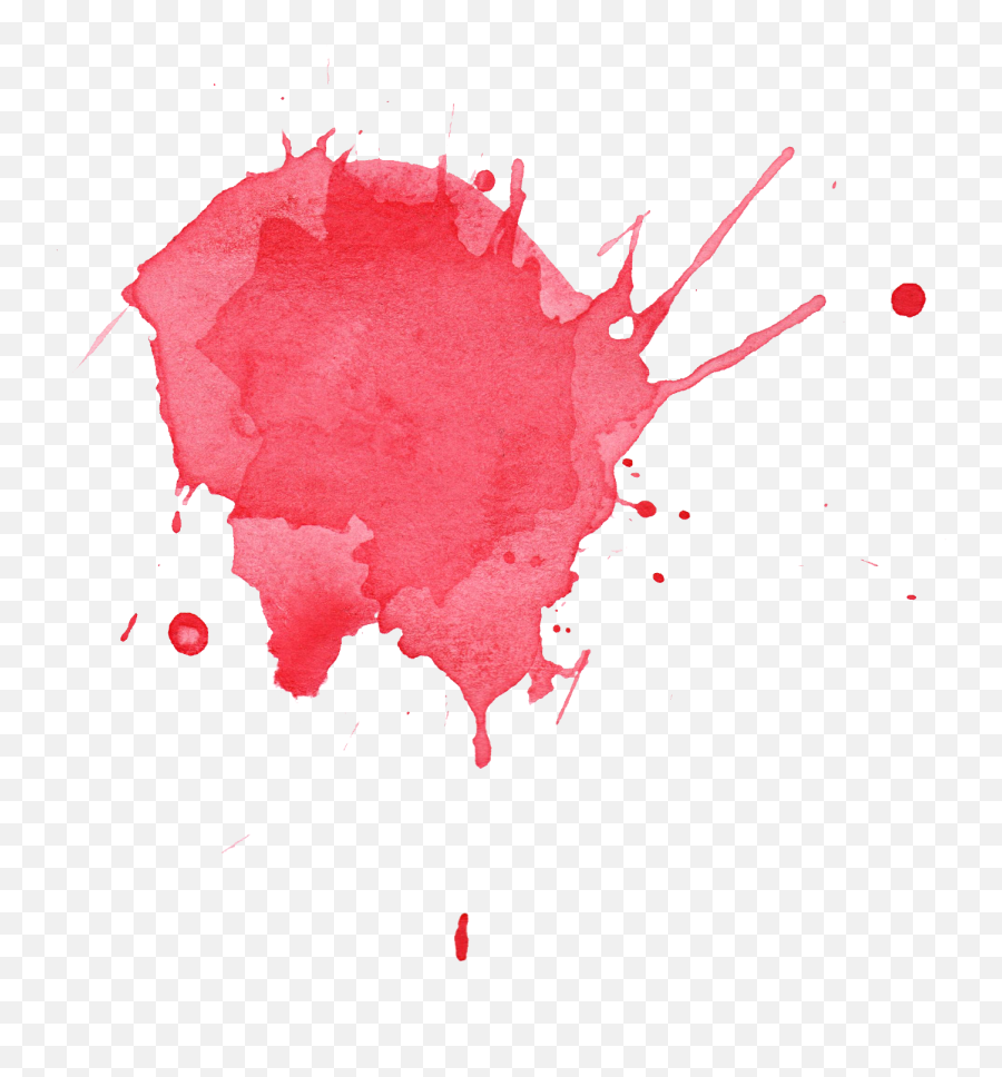 6 Red Watercolor Splatter - Transparent Watercolor Splash Red Png,Watercolor Splash Png