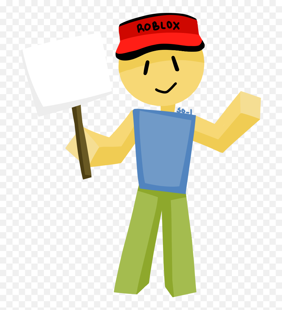 Roblox Noob Holding A Sign Png Blank