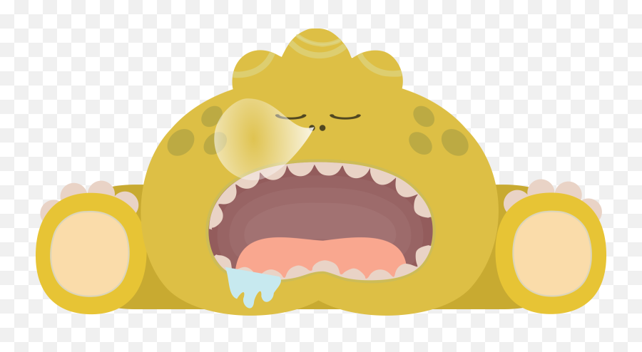Glitch Groddle Yellow Sleepy Monster - Sleeping Monster Clipart Png,Monster Mouth Png
