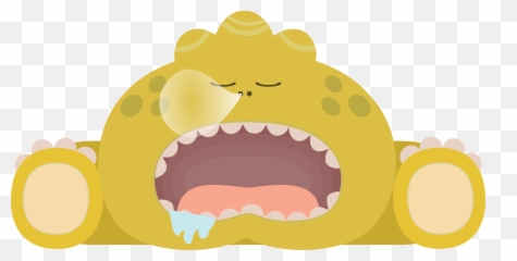 Glitch Groddle Yellow Sleepy Monster - Sleeping Monster Clipart Png,Monster Mouth Png