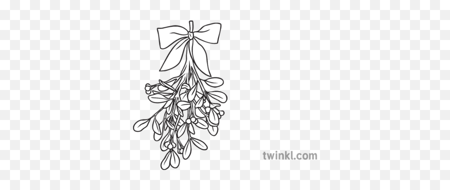Mistletoe Black And White 2 - Mistletoe Black And White Png,Mistletoe Png