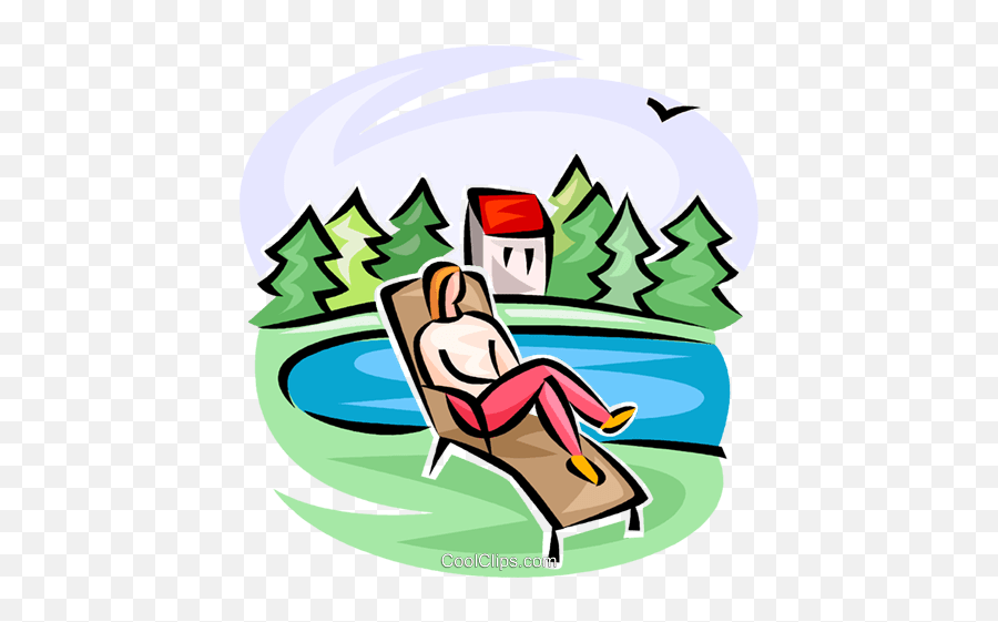 Lawn Chair Royalty Free Vector Clip Art - Sunlounger Png,Lawn Chair Png