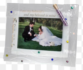 Woven Wedding Picture Frame With Shards - Marriage Vows png