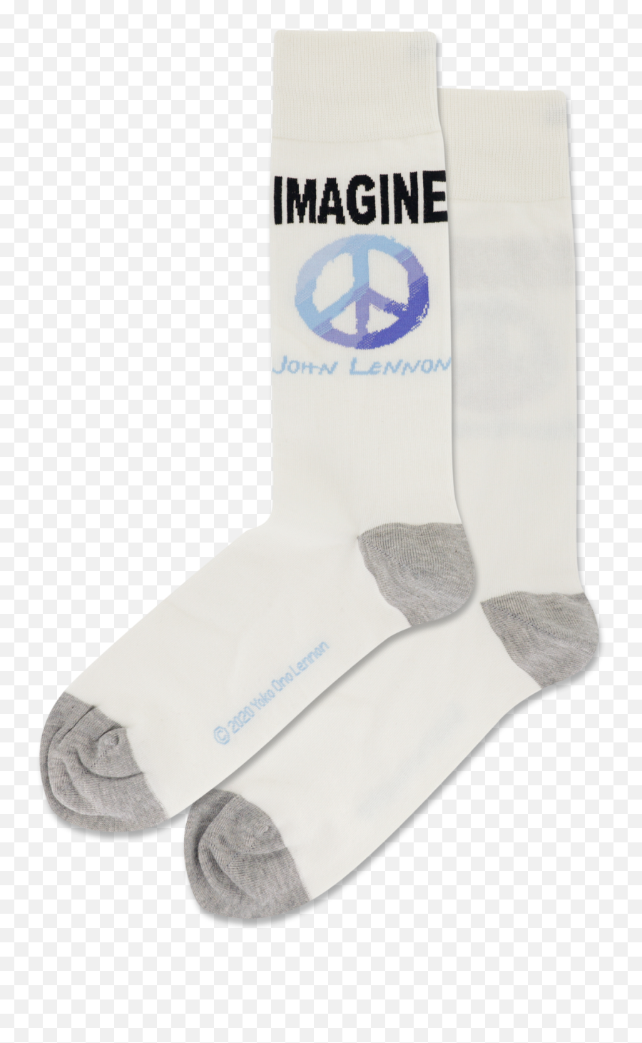 Menu0027s John Lennon Imagine Crew Socks - Natural Hotsox Png,John Lennon Png