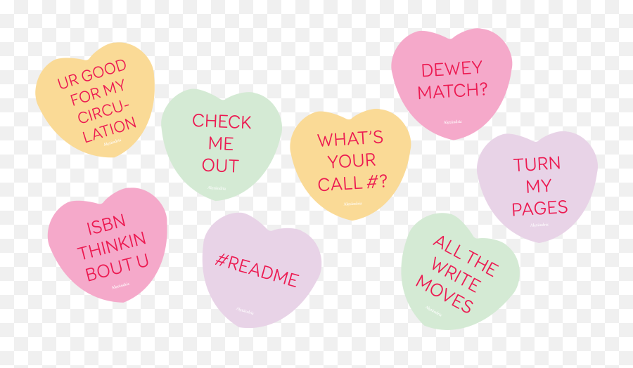 Library Posters Heart Candy - Library Themed Conversation Hearts Png,Candy Hearts Png