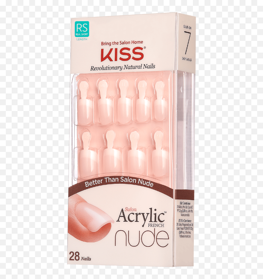 Kiss Salon Acrylic Nude French Nails - Breathtaking Kiss Stick On Nails Png,Glue Stick Icon Kid