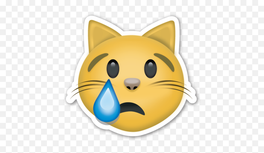 Crying Cat Face - Cat Emoji Png,Cry Emoji Png