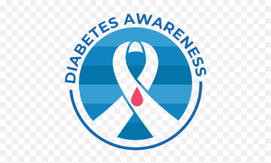 Diabetes Awareness Ribbon Drop Badge Sticker - Transparent Diabetes Awareness Ribbon Png,Awareness Ribbon Png